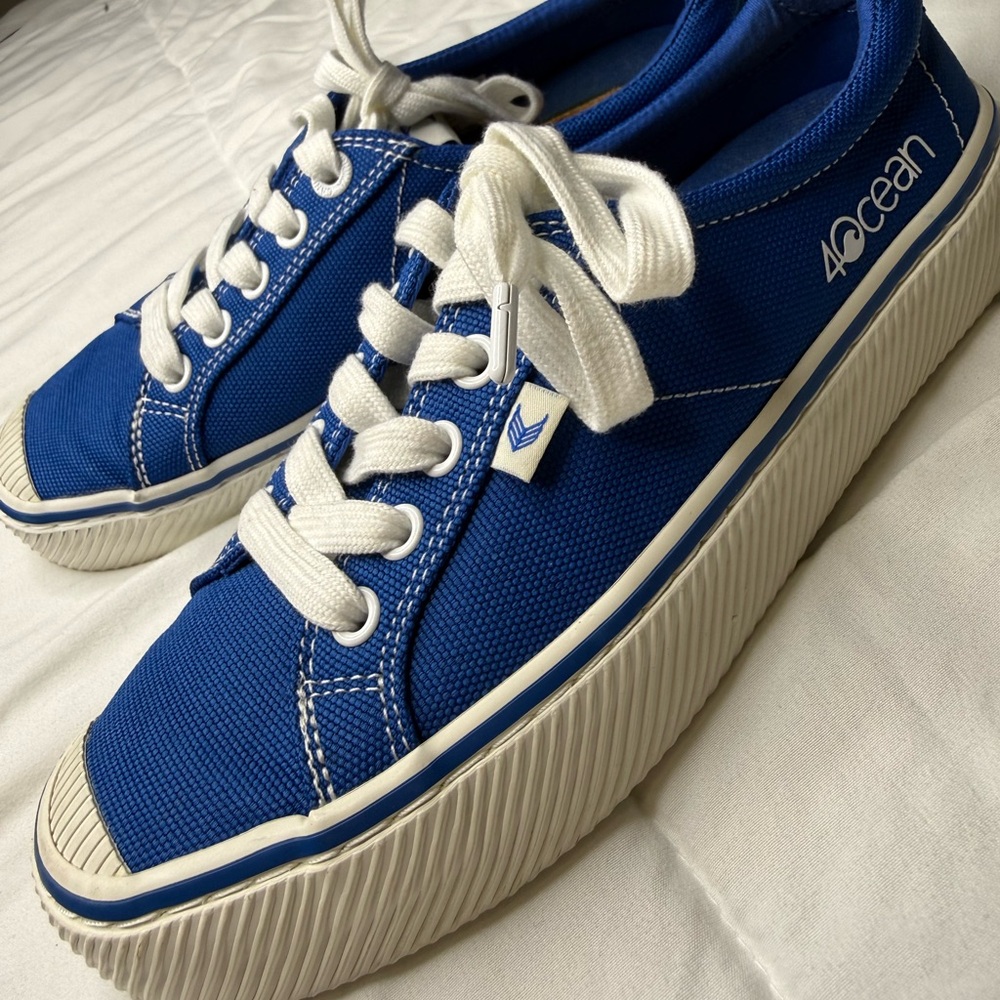 Cariuma x 4Ocean Blue Canvas Sneakers Men's US 6 Breathable Eco-Friendly